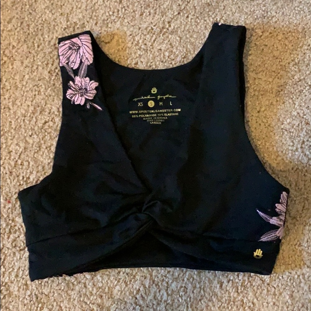 Spiritual Gangster black inner peace sports bra